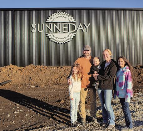 Mark Sunneberg decided he wanted to raise his childre in Pawnee City left to right are daughter Sicilia, Mark Sunneberg, Jr., son Lukas, Mark’s wife Brittany and daughter Sophia - photo by Courtney Kosiski