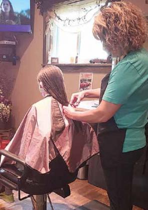 Madison Plager got her hair cut at Freeman’s Hairitage.