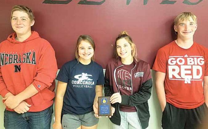 Lewiston FFA qualified for the State Land Judging event to be held in the York area on October 28th. (L to R) Ty Arena, Leah Christen, Masyn Arena, Tristen Ray